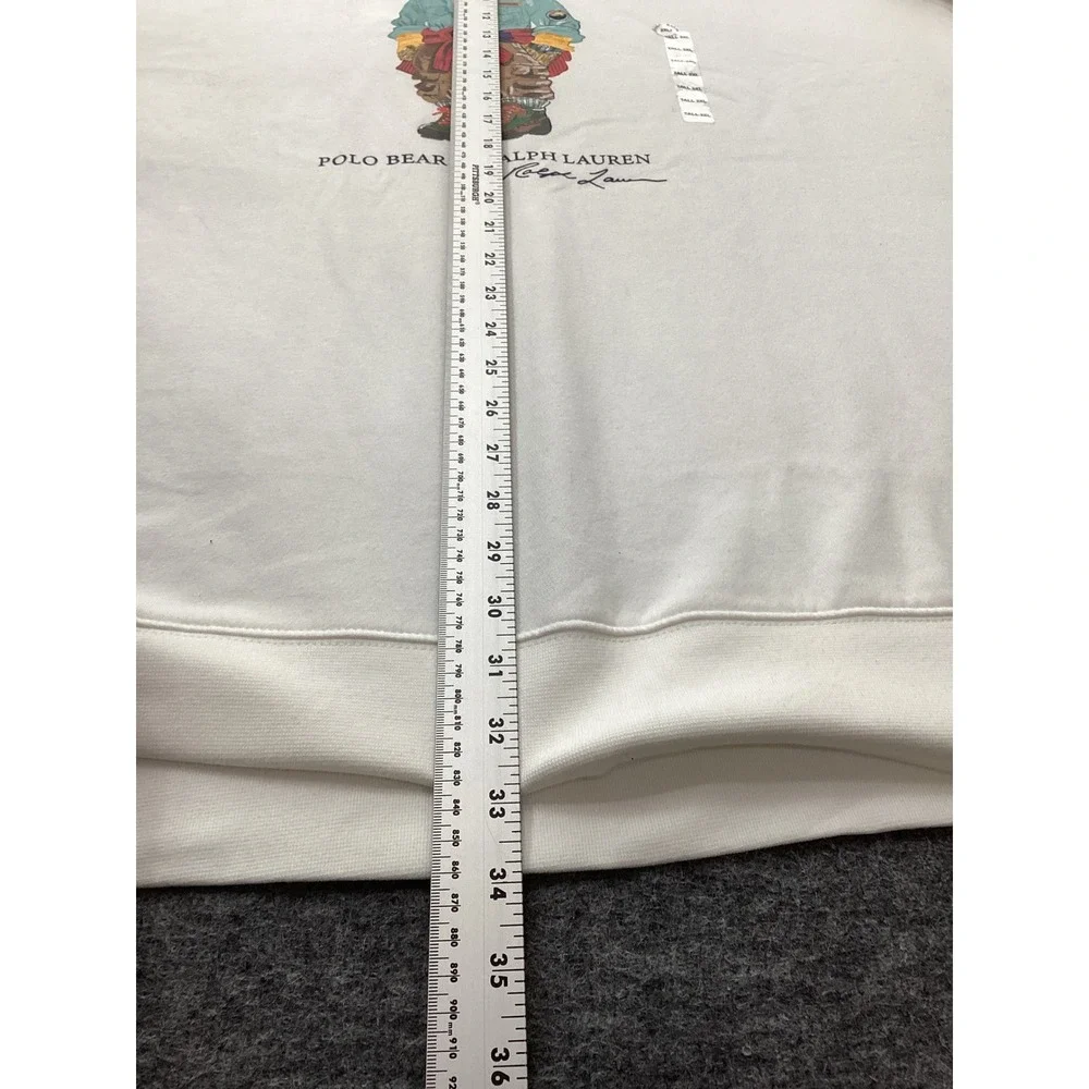 Polo Ralph Lauren Polo Bear White Fleece Sweatshirt 3XLT New With Tags